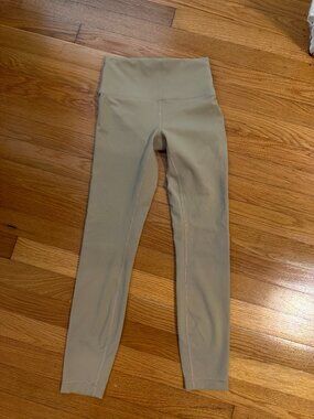 Lululemon Wunder Train High Rise 25" Leggings Size 4 Beige